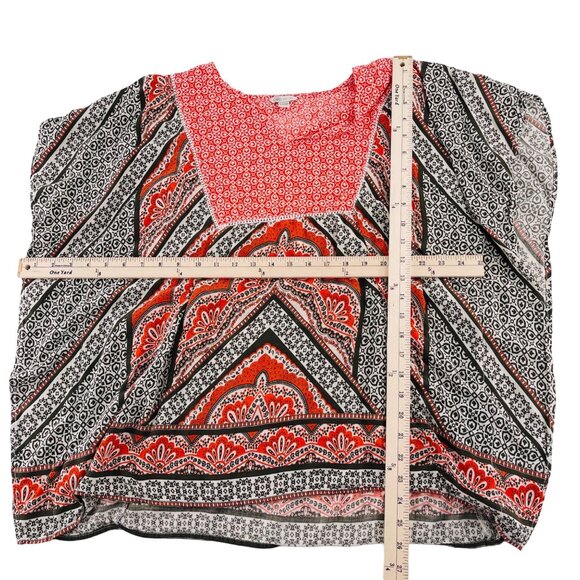 Cato Women's Plus Size 18/20W Boho Tunic Top Orange & Black Flowy Kaftan - Picture 4 of 4